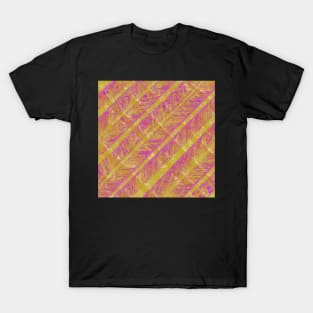 Gold and Pink Diagonal Stripe T-Shirt